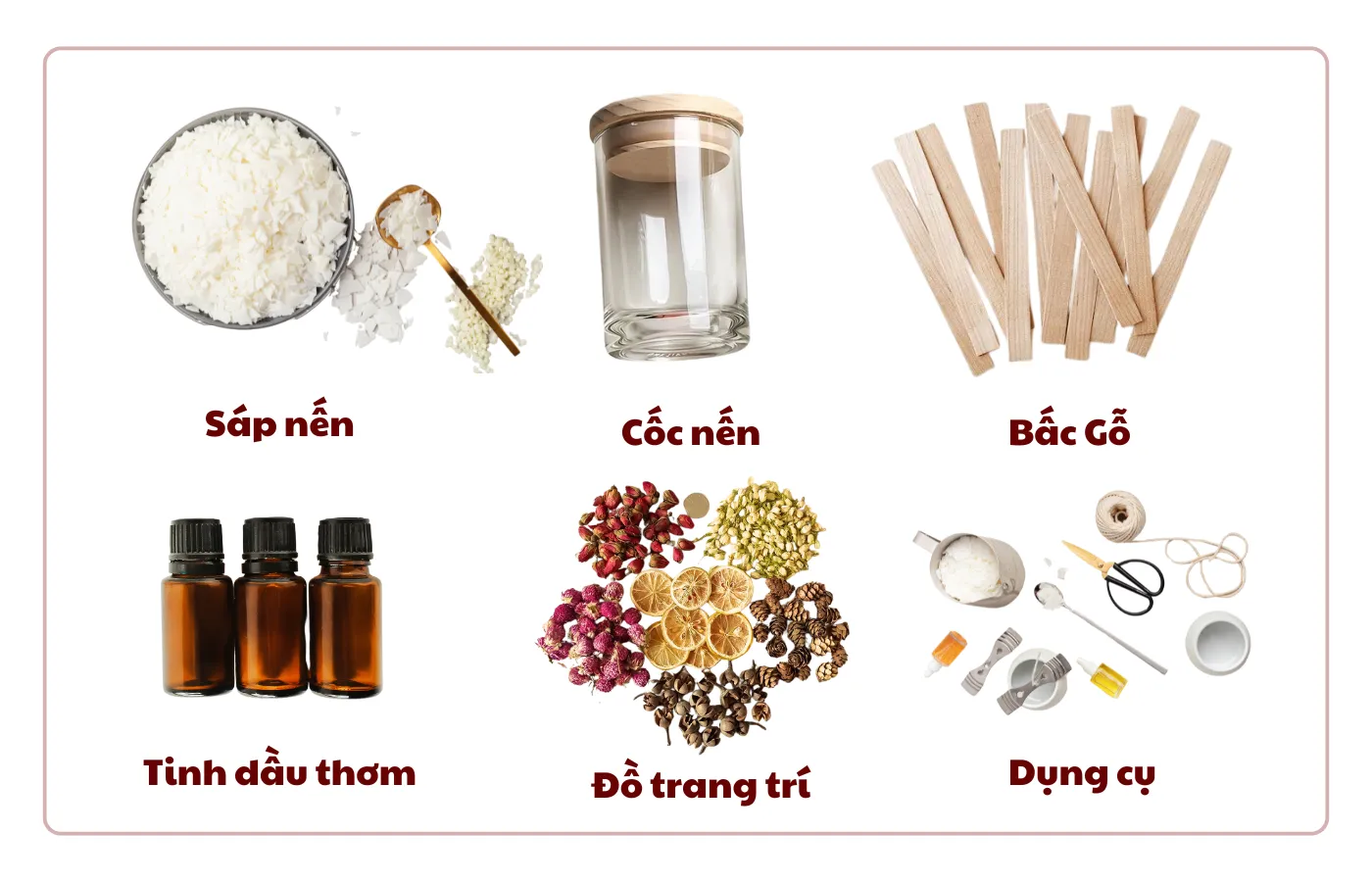 Trang Trí Nến Thơm Sẽ Cần Những Nguyên Liệu Gì?