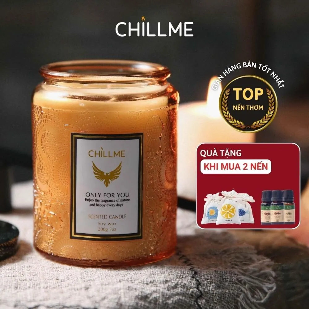 Nến Thơm Phòng Classic Chillme – Mùi Hương Tự Nhiên, Không Khói, Quà Tặng Thư Giãn Hoàn Hảo